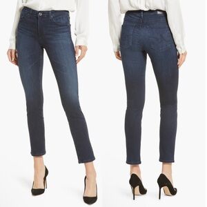 AG Adriano Goldschmied Prima Ankle Cigarette Ankle Jeans in Dark Wash. Wash 24R